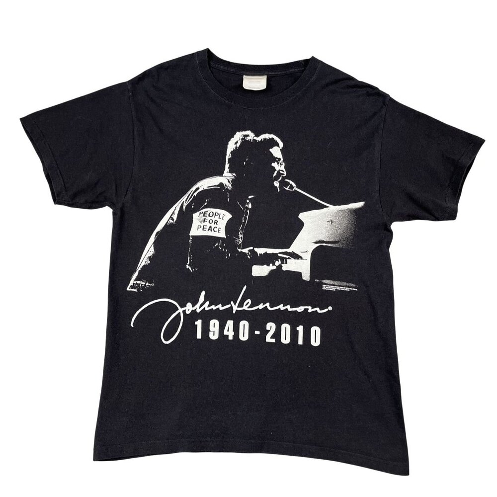 John‎ Lennon 1940-2010 Power for the People Black T-Shirt Sz Medium